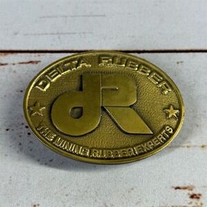 Vintage Delta Solid Brass Belt Buckle US Made Men's Western Hardware